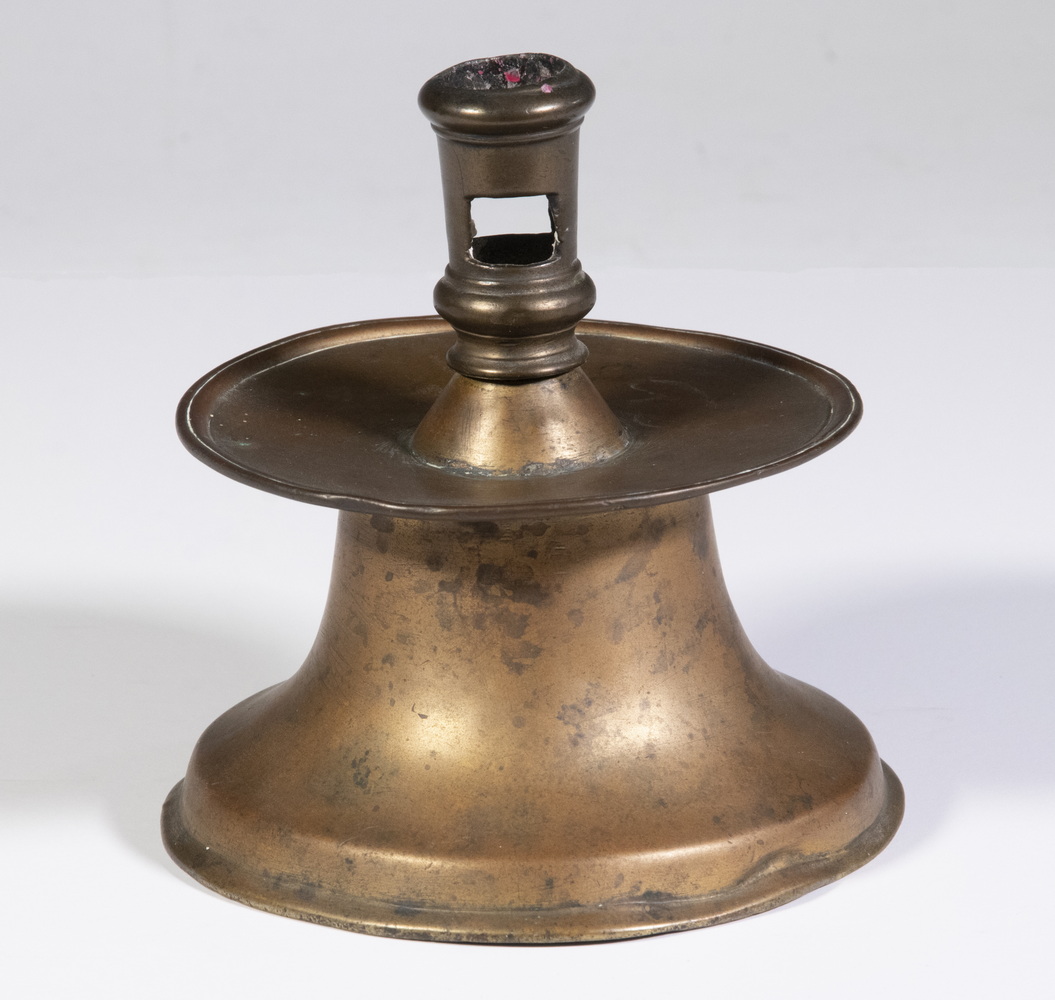 Appraisal: SPANISH BRASS CANDLESTICK Late th - Early th c Capstan