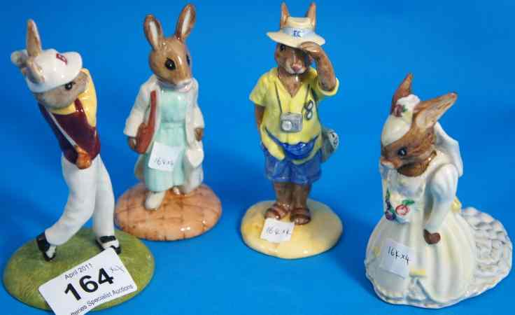 Appraisal: Royal Doulton Bunnykins Tourist DB Golfer DB Bride DB and