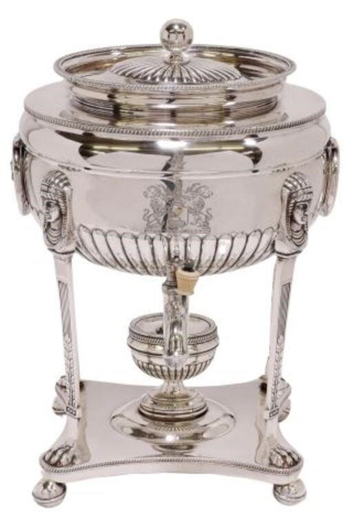 Appraisal: English Victorian sterling silver hot water urn samovar James Barclay