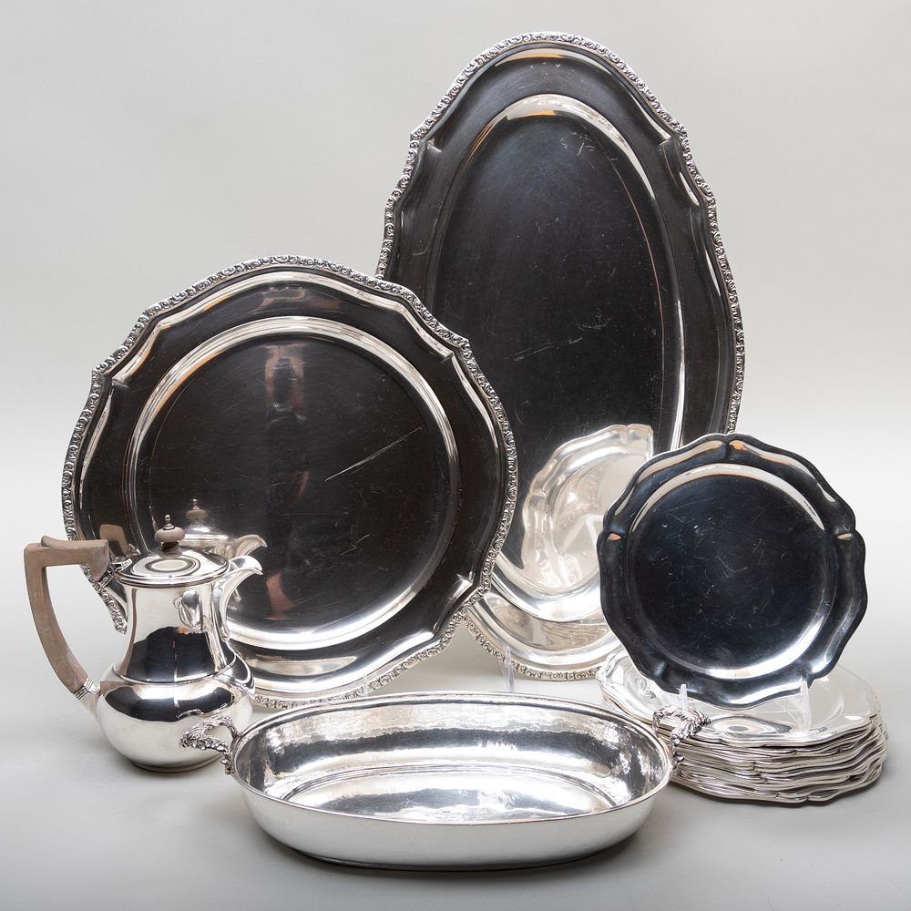 Appraisal: Group of English Continental and Mexican Silver Wares Comprising A