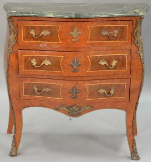 Appraisal: Louis XV style marble top commode ht in wd in