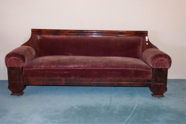 Appraisal: Burgundy upholstery H x W x D