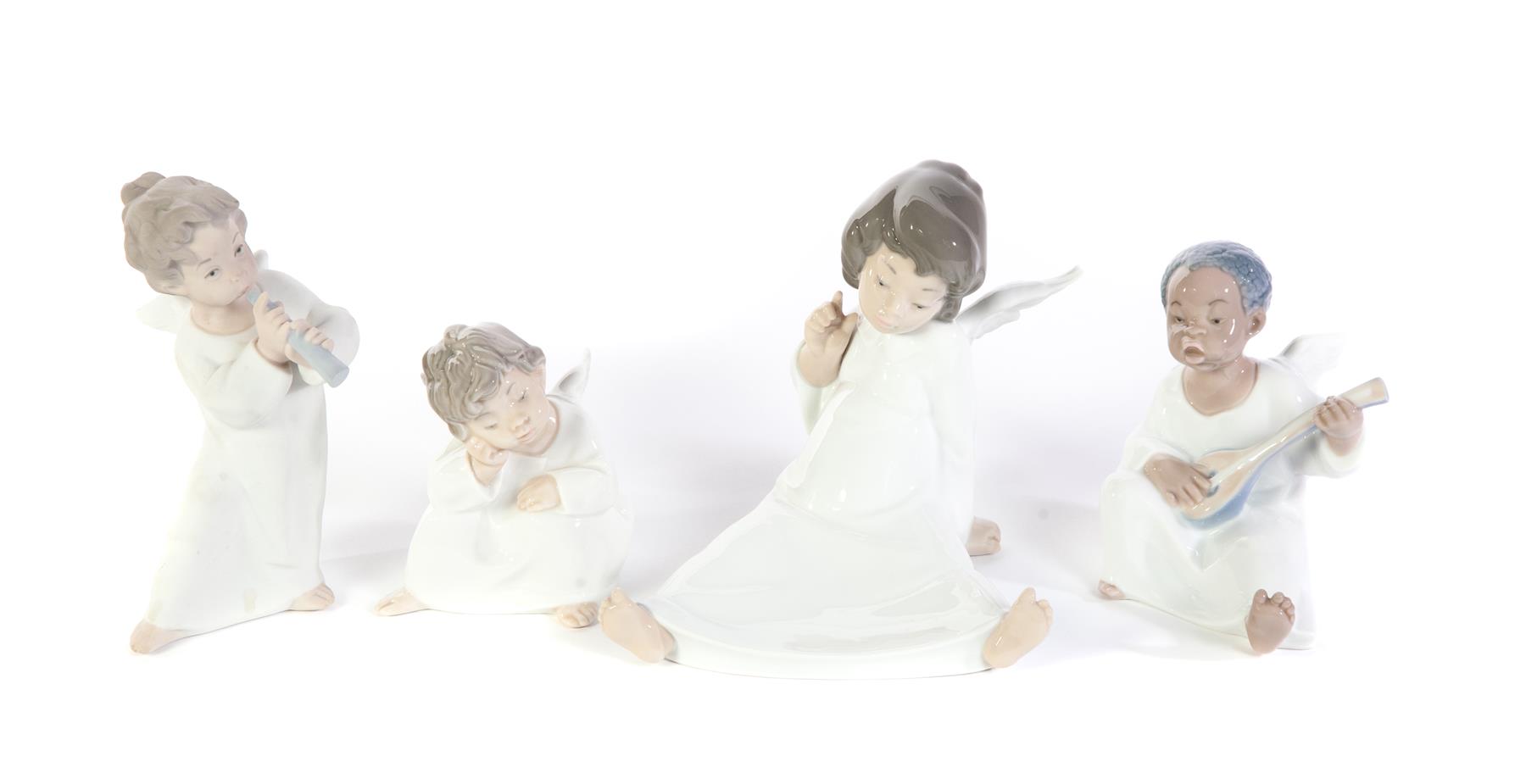 Appraisal: FOUR LLADRO FIGURINES OF ANGELIC CHILDREN Spain nd half- th