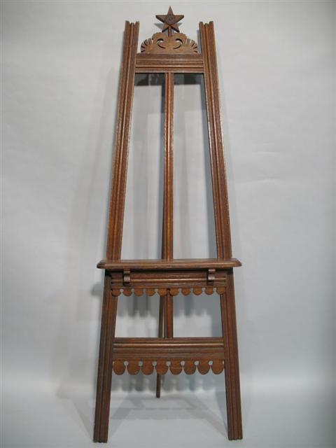 Appraisal: EASTLAKE STYLE CARVED OAK EASEL h in