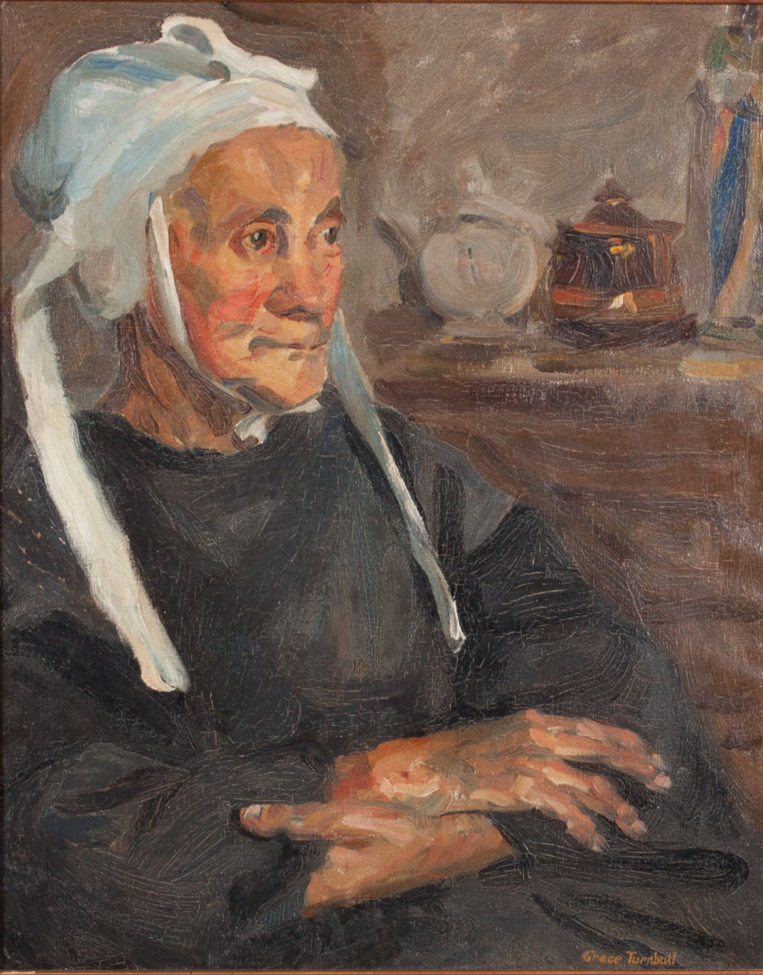 Appraisal: Grace Turnbull Portrait of an Elderly Woman oil American -