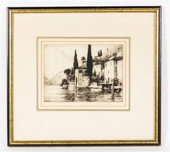 Appraisal: Sale Lot Percival Gaskell English - Swiss Lake etching signed