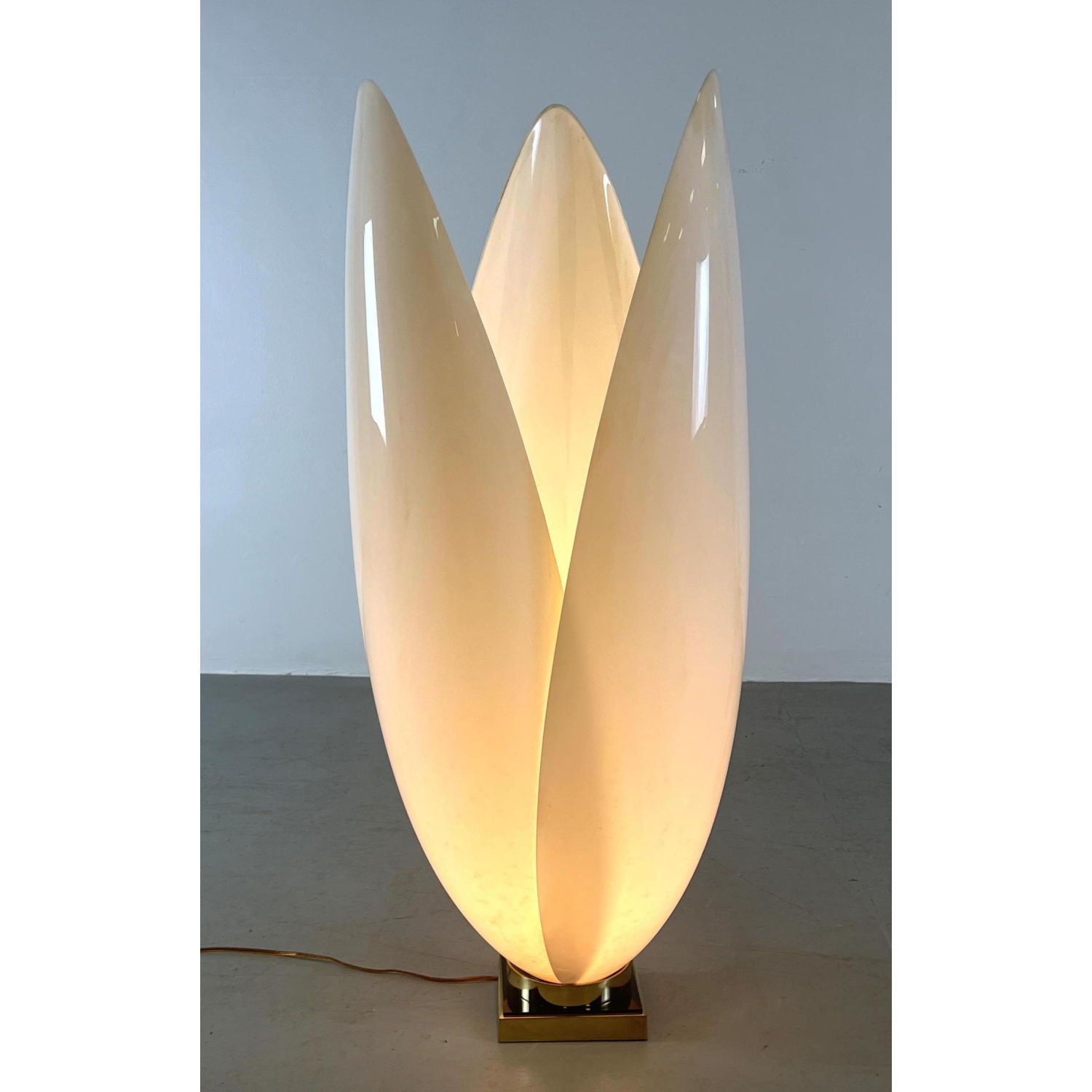 Appraisal: Large ROUGIER Acrylic Tulip Table Lamp Dimensions H inches W