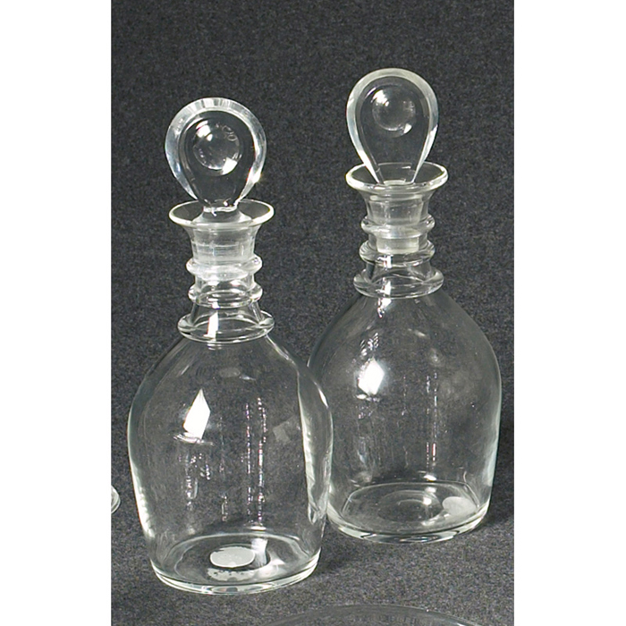 Appraisal: Steuben bottles two clear bulbous shape unmarked w x h