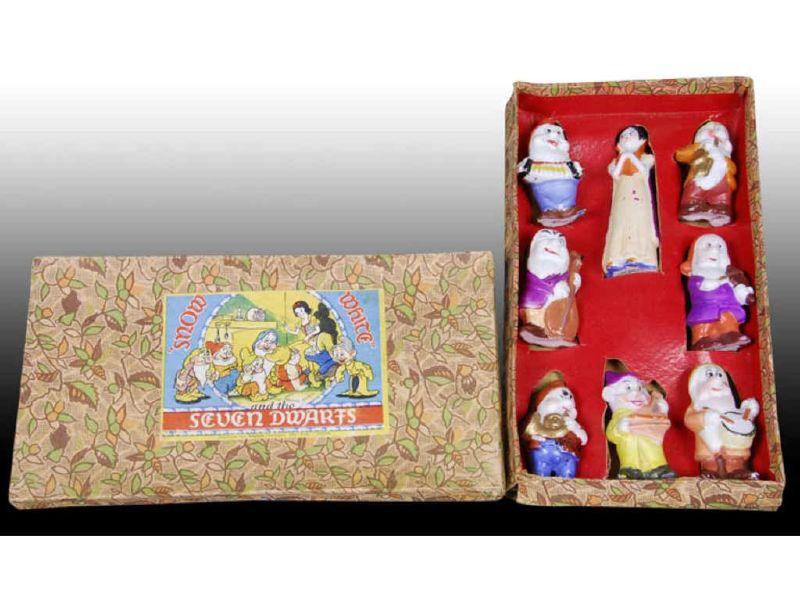 Appraisal: Bisque Walt Disney Snow White Seven Dwarfs Figur Description ''