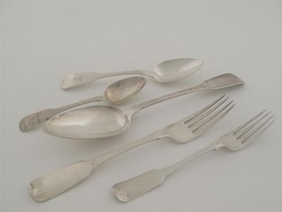 Appraisal: Irish flatware four fiddle tablespoons by Carden Terry Jane Williams