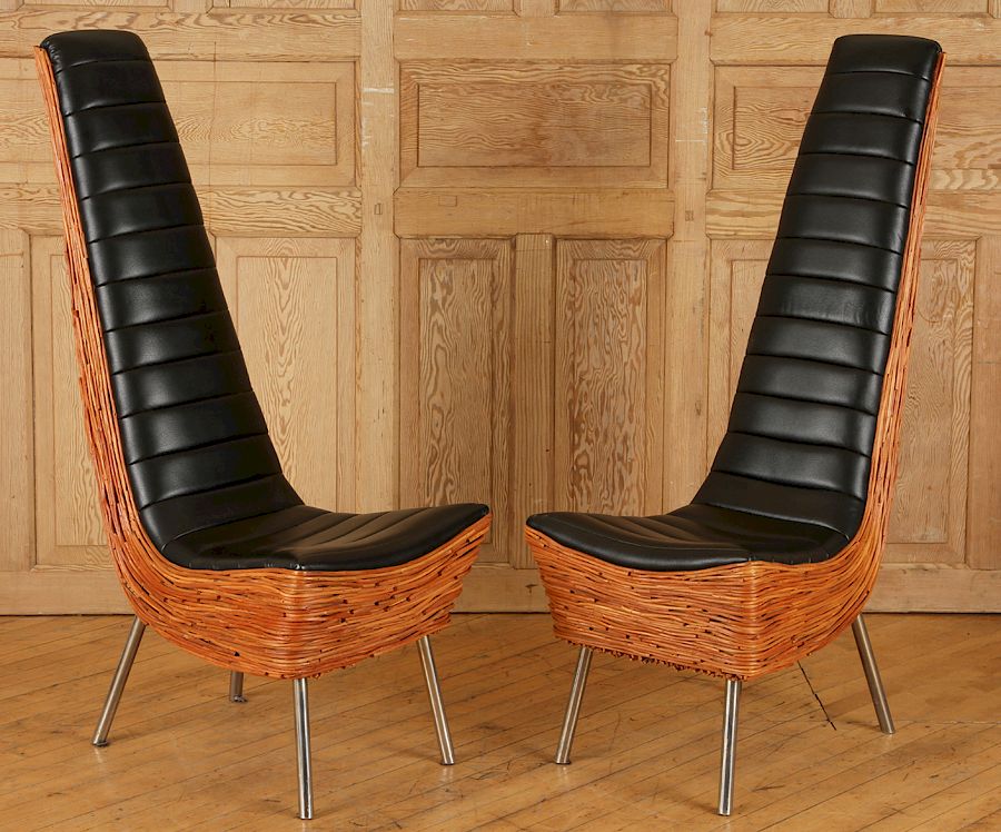 Appraisal: PAIR MID CENTURY MODERN SHAPED CHAIRS A pair of mid