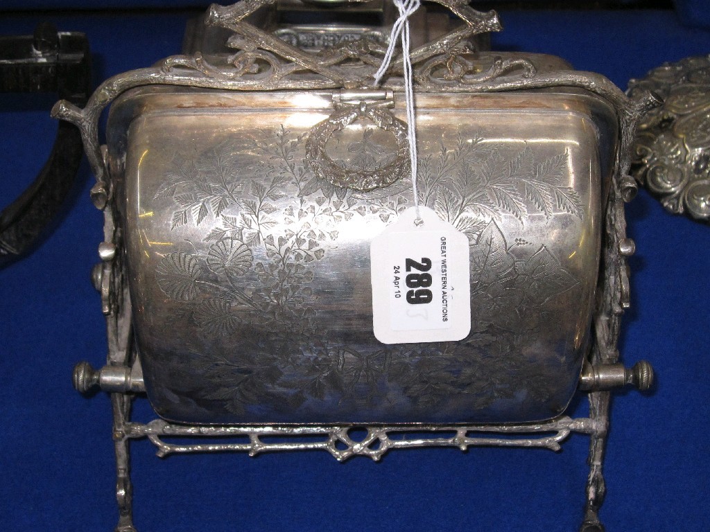 Appraisal: Victorian silver plated biscuit box