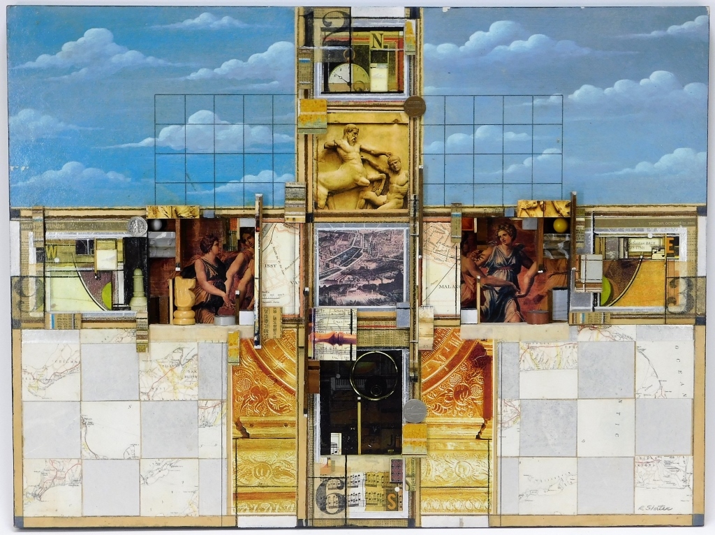 Appraisal: RODERICK SLATER NEOCLASSICAL MIXED MEDIA PAINTING United States - Rectilinear