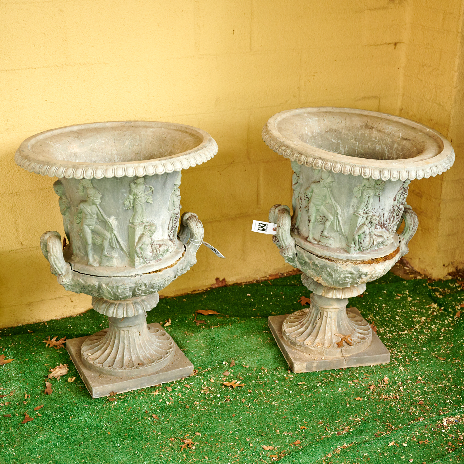 Appraisal: LARGE PAIR NEO-CLASSICAL STYLE LEAD GARDEN URNS th c of