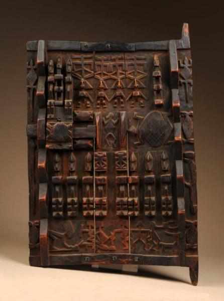 Appraisal: West African Dogon Granary Door Description From Mali Made of