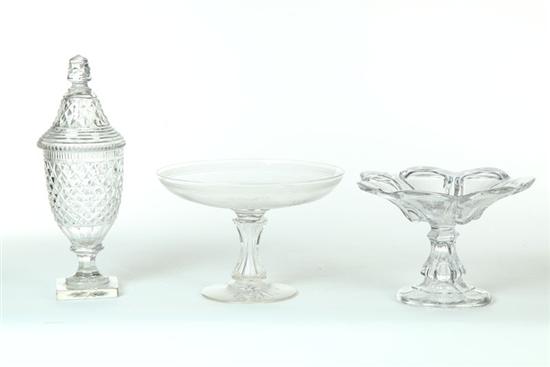 Appraisal: THREE PIECES OF GLASS American mid th century Pictured are