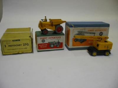 Appraisal: Dumper Truck Coles Mobile Crane boxed P-F and dealer box