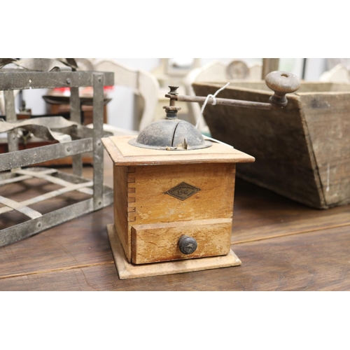 Appraisal: Vintage French wooden cased coffee grinder approx cm H