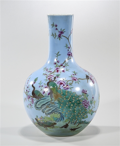 Appraisal: Chinese enameled porcelain globular vase with phoenix and trees reserved