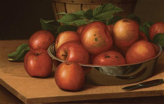 Appraisal: LEVI WELLS PRENTICE American - Still Life with Apples oil