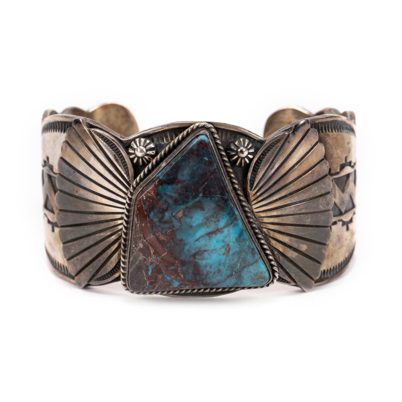 Appraisal: GARY REEVES STERLING AND TURQUOISE BRACELET Gary Reeves sterling and