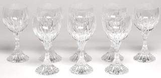 Appraisal: Baccarat Massena Red Wine Glasses The undersides acid-etched Baccarat Made