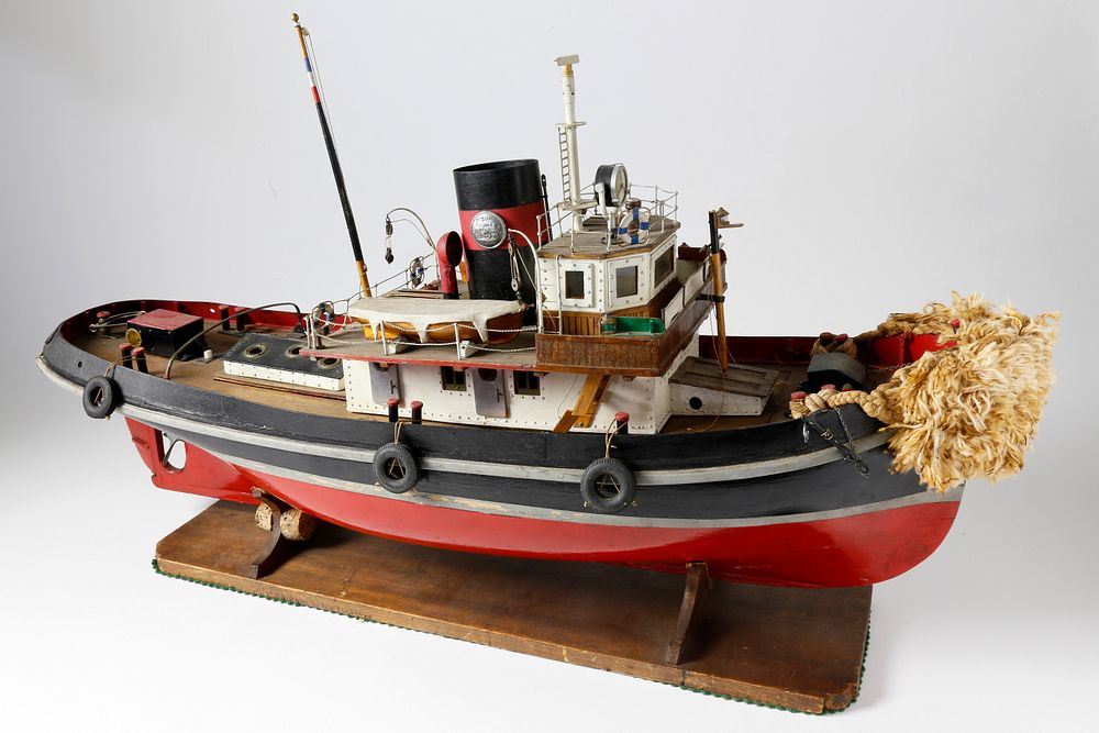 Appraisal: Vintage Motorized Tugboat Pond Model Vintage Motorized Tugboat Pond Model