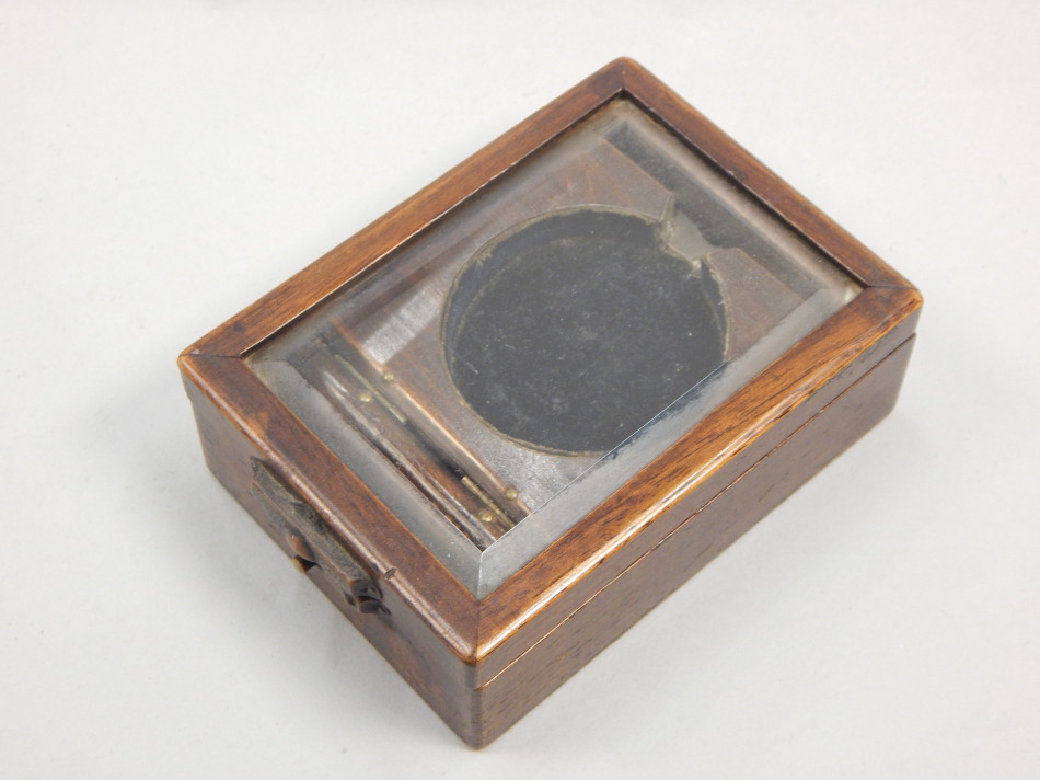 Appraisal: Treen A thC mahogany portable watch stand with a bevelled