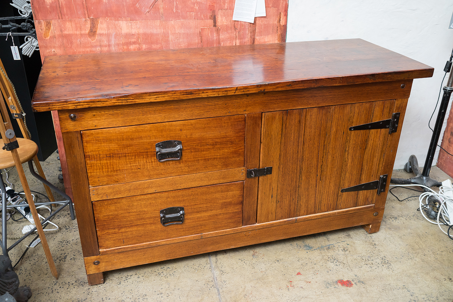 Appraisal: A MID th CENTURY VICTORIAN ASH WORKBENCH Fully restored two