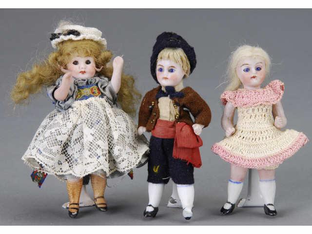 Appraisal: Lot Three All Bisque Dolls Germany ca three all bisque