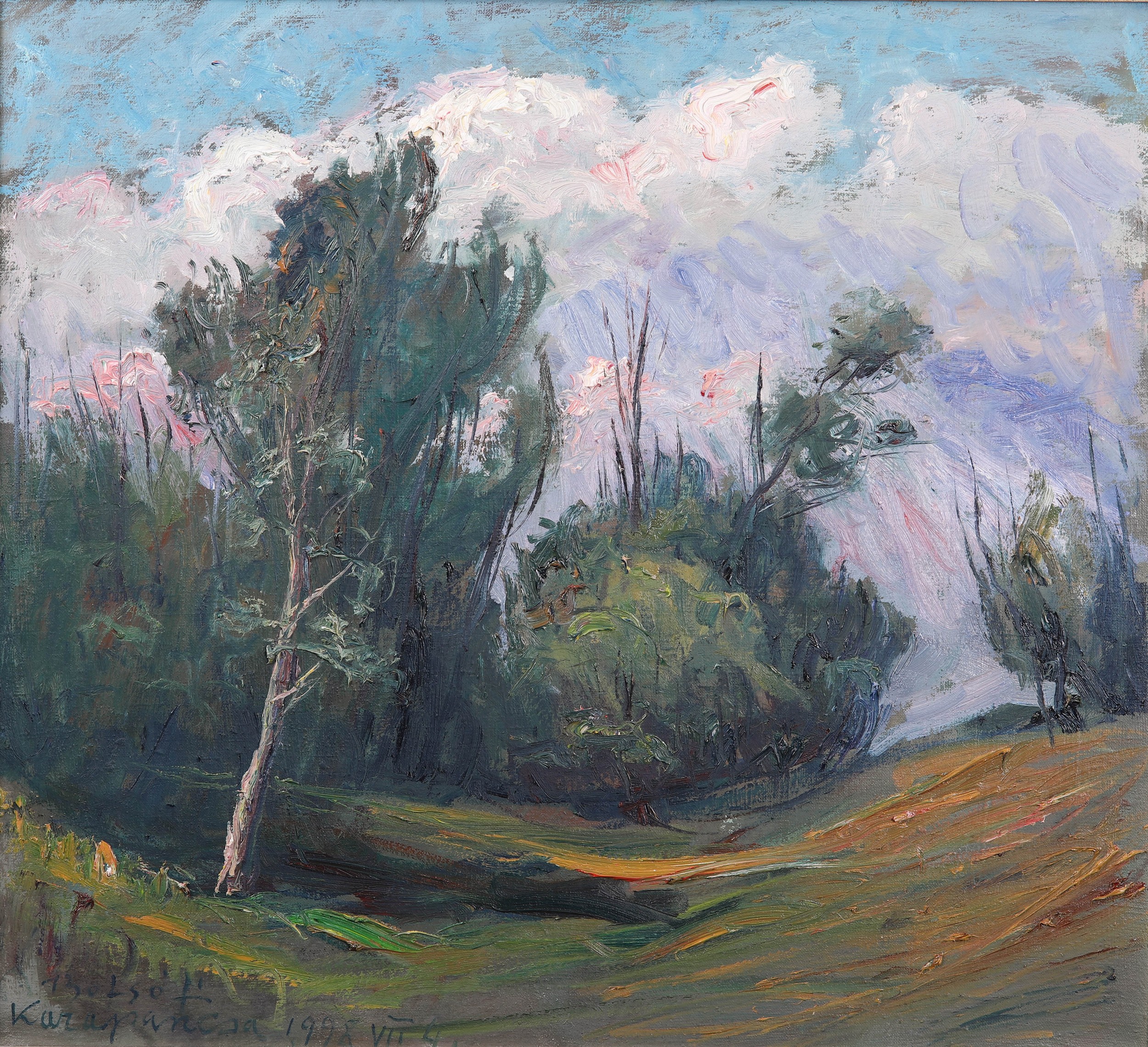 Appraisal: Janos Bozso Hungarian - Painting Cloudy Afternoon oil on canvas