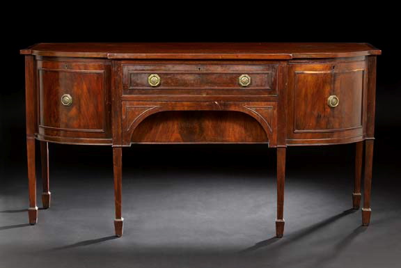 Appraisal: George III Mahogany Bowfront Sideboard early th century the banded