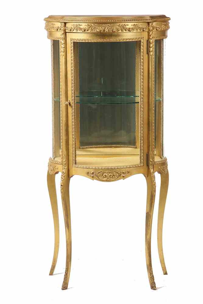 Appraisal: FRENCH CURIO CABINET - French Louis XV Style Gilt Bow