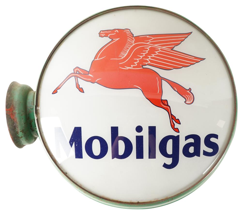 Appraisal: PEGASUS MOBIL GAS GLOBEmetal reverse painted glass Condition with paint