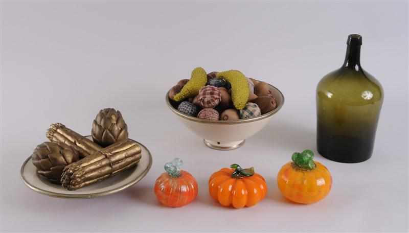 Appraisal: ASSORTED DECORATIVE FRUIT AND VEGETABLE ARTICLES Comprising two bowls two