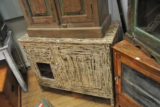 Appraisal: A RUSTIC WHITE PAINTED SIDE CABINET