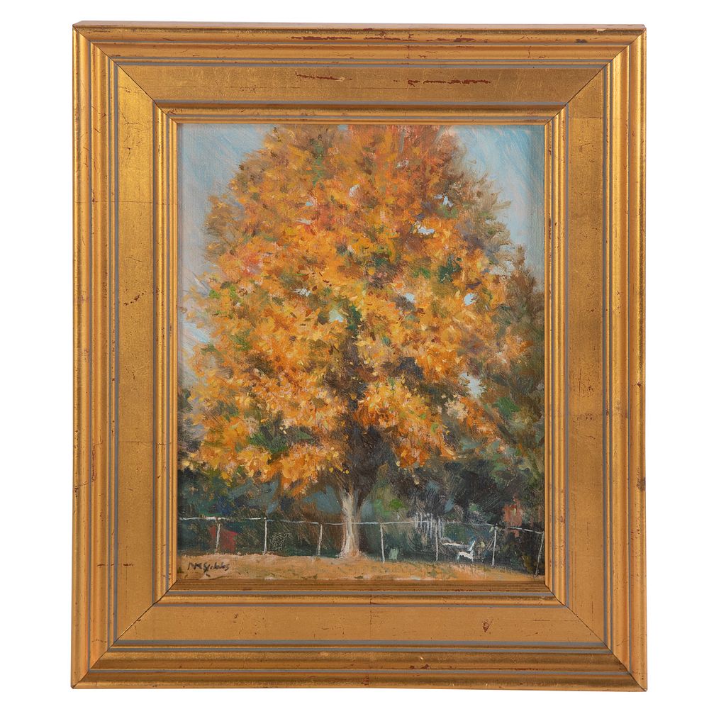 Appraisal: Nathaniel K Gibbs Fall Colors oil on canvas American -