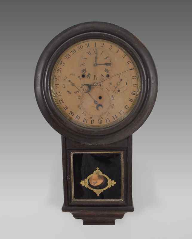 Appraisal: WELCH D J GALES PERPETUAL CALENDAR CLOCK Wood case with