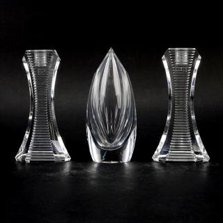 Appraisal: Collection of Three Baccarat Crystal Tableware Includes Olympie candlesticks and