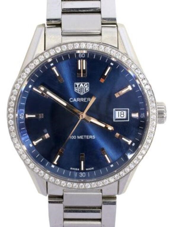 Appraisal: Gent's Tag Heuer Carrera stainless steel wristwatch deep blue dial