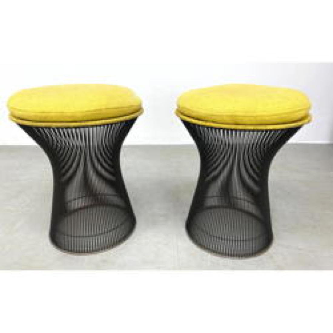 Appraisal: Pr Warren Platner for KNOLL Metal Rod Modernist Stools Round