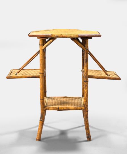 Appraisal: Anglo-Indian Bamboo and Seagrass Occasional Table ca the octagonal top