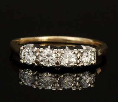 Appraisal: A Ladies' Diamond Band k yellow gold ring with white