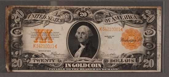 Appraisal: United States Gold Certificate Series of signed Speelman and White