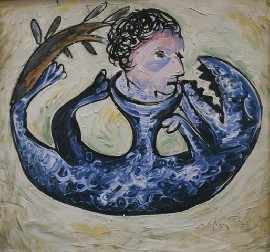 Appraisal: Arthur Boyd - Untitled acrylic on ceramic tile signed 'Arthur