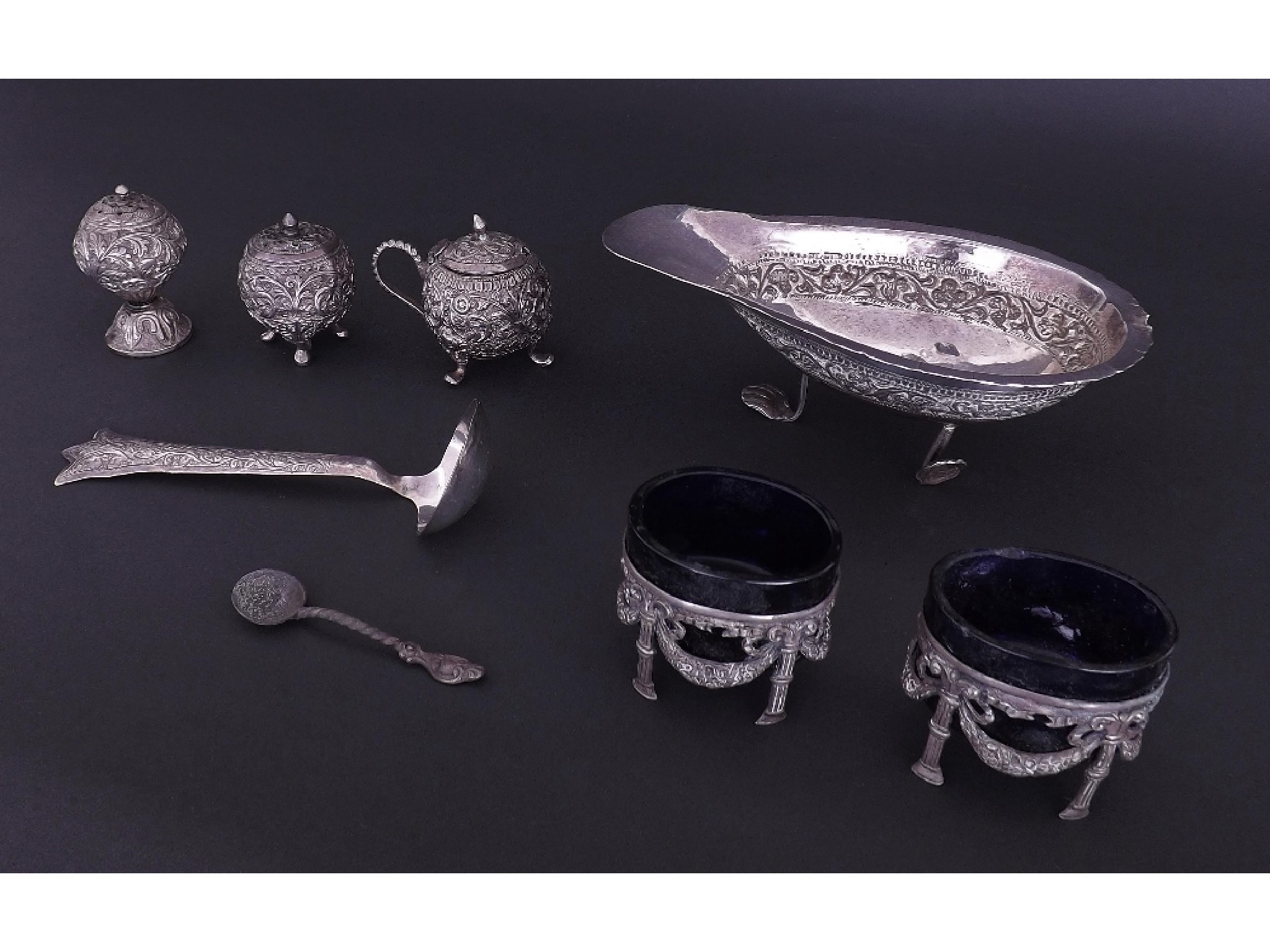 Appraisal: Mixed collection of foreign white metal to include Eastern jug