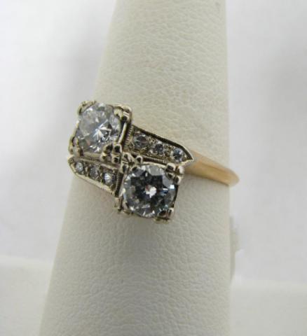 Appraisal: k two tone diamond bypass style ring with tw -