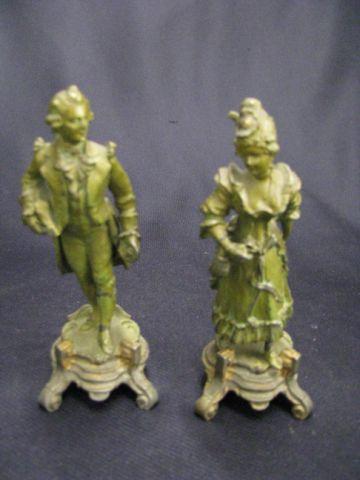 Appraisal: Pair of French Victorian Bronzed Figures man woman