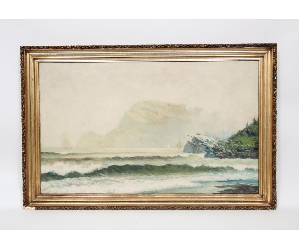 Appraisal: M C Haywood - American oil on canvas seascape with