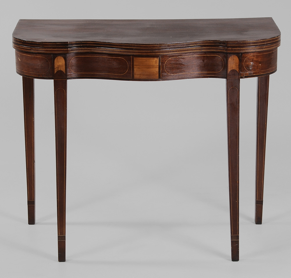 Appraisal: Federal Style Inlaid Mahogany Card Table American late th early